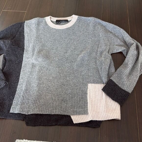 360 Sweater Striped Cashmere Sweater - Gray, Brown, and Black - Picture 5 of 8